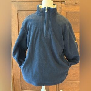 Orvis Men's Navy 1/4 zip sweater SZ M. Fleece lined. Excellent condition